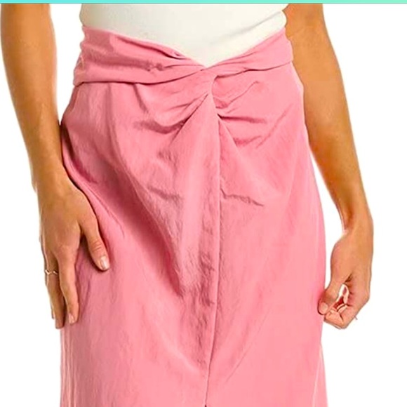 Vince Pink Midi Skirt Draped Knot Twist Front Slit Size Small Tencel NWT - Picture 2 of 9